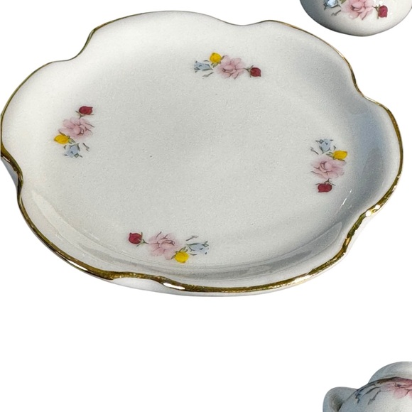 Floral Miniature Tea Set with Gold Accents - Picture 6 of 9